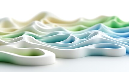 Poster - Artistic representation of undulating abstract flowing shapes and forms