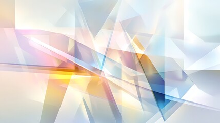 Poster - Abstract Crystal Geometric Shapes Presenting Transparent Lights And Shadows