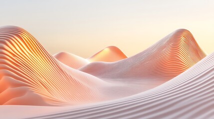 Poster - Abstract rendering depicts gently rolling dunes with illuminated soft textures