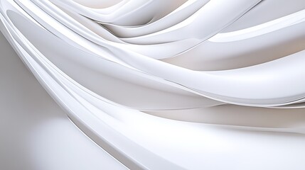 Poster - Abstract design of smooth white curving lines and shapes