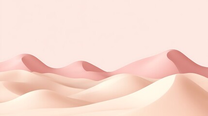 Poster - Light pink and white sand dunes in the desert landscape