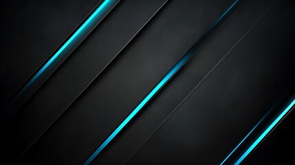 Poster - Black diagonal panel lines with blue glowing light accents