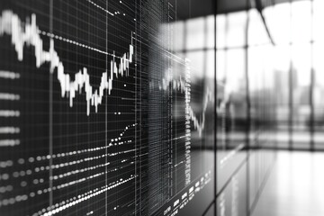 Poster - Financial data visualization in modern office setting