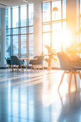 Poster - Modern office interior with sunlight and plants