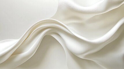 Poster - White Silk Fabric Draped in Elegant and Flowing Waves