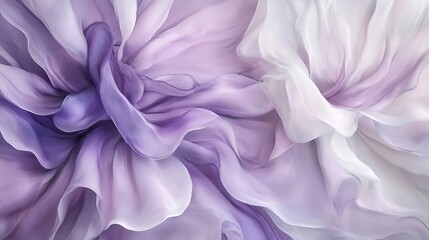 Poster - Delicate shades of purple flowers gently blowing in the breeze