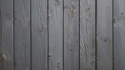 Poster - Gray weathered wooden planks background with visible knots and grain patterns arranged vertically in a close-up view