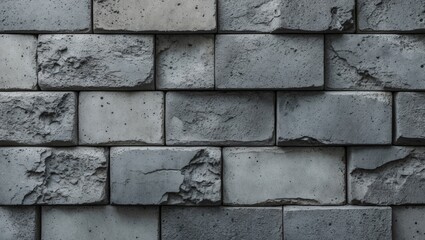 Poster - Concrete brick wall texture in gray tones with uneven surfaces and weathered appearance suitable for backgrounds and architectural designs