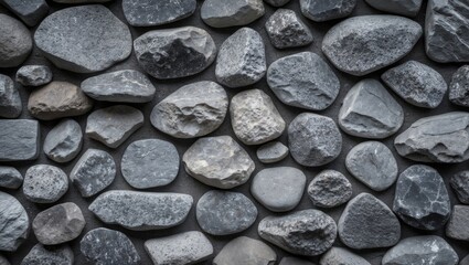 Poster - Gray rocks and pebbles arranged in a seamless pattern for texture background or design elements in various projects.