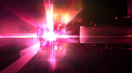 Poster - Abstract Geometric Structure Depicting A Burst Of Bright Light