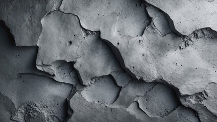 Poster - Textured abstract gray concrete surface with irregular patterns and fissures. Suitable for background or design elements.