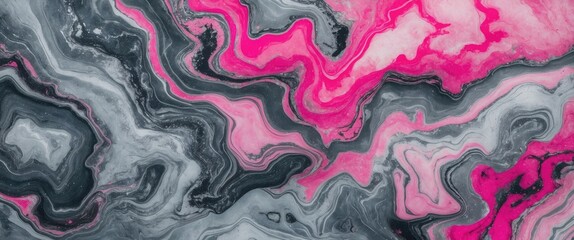 Poster - Abstract marble texture with pink and gray swirls natural background pattern