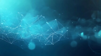 Aufkleber - The abstract view of network connections in blue tones