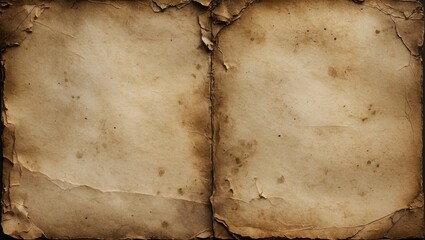 Poster - Vintage textured paper background with brown stains and creases for use in graphic design or artistic projects.