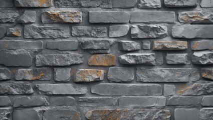 Poster - Gray stone wall texture with rough surfaces and natural patterns in a variety of stone sizes and shapes