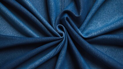 Poster - Blue denim fabric texture in swirled pattern with detailed fibers and smooth surface for textile design or fashion industry use.