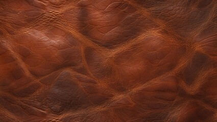 Poster - Brown textured leather background with visible grain and natural patterns suitable for design and illustration purposes.