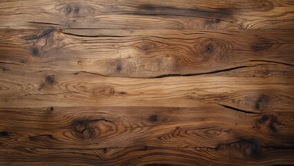 Poster - Natural rustic wooden surface with detailed grain texture and visible cracks in warm brown tones.