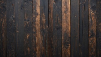 Poster - Black and brown wooden planks wall texture background with natural wood grain patterns and rustic finish
