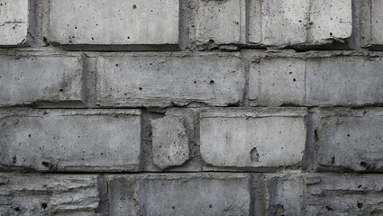 Poster - concrete brick wall texture with weathered surface and visible imperfections in gray tones. ideal fo