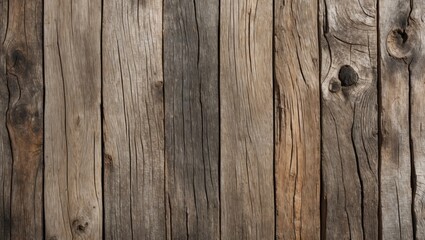 Poster - Wooden planks with varying shades and textures arranged vertically in a rustic background composition