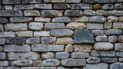 Poster - Textured stone wall pattern with various shapes and colors showing natural wear and weathering.
