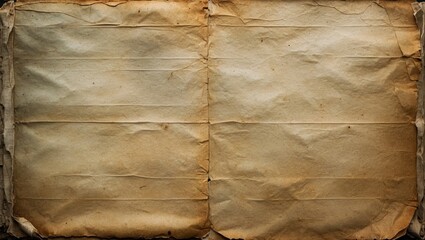 Poster - Old vintage blank paper pages with texture and creases suitable for backgrounds or document design.