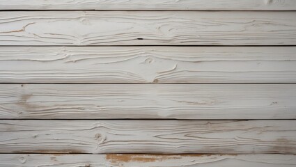 Poster - White wooden plank wall texture with visible grain pattern and rustic elements for background use