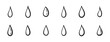 © Yanka - Doodle water drops hand drawn outline different shapes. sketch vector illustration of droplets. Outline tears