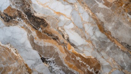 Poster - Textured marble surface with gray, white, and gold veins detailing for background or surface design use.