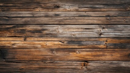 Poster - Textured wooden background with a mixture of dark and light brown tones, featuring natural grain patterns and knots in the wood.