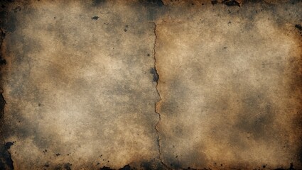 Poster - Grunge textured old parchment background with faded brown tones and torn edges suitable for vintage design projects