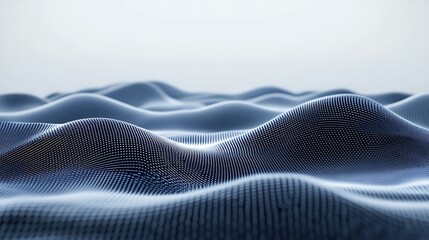 Poster - A blue digitally rendered surface demonstrating undulating wave forms