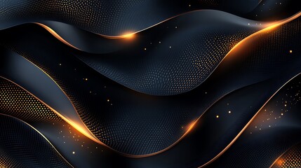 Poster - Dark Elegant Ribbons And Sparkling Accents In Golden Hues