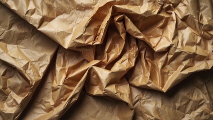 Poster - Crumpled brown kraft paper texture background for use in various design projects