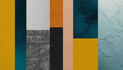 Poster - Colorful abstract image with various textures and color blocks
