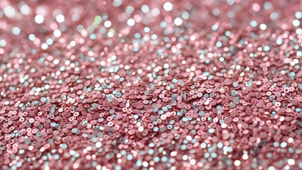 Poster - pink and blue shimmering sequins texture background sparkling in bright light