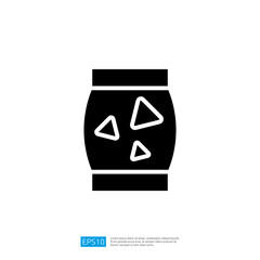 Poster - Geometric Icon of a Container with Triangular Shapes in Black and White for Modern Design and Digital Context