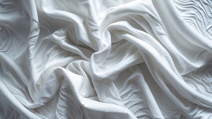 Poster - elegant white fabric texture with soft waves creating an abstract background perfect for design, fas