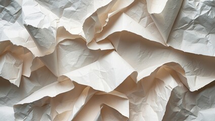 Poster - crinkled and textured paper background for creative design and art projects featuring light neutral 