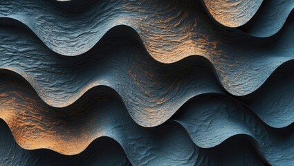 Wall Mural - Wavy abstract texture with a grunge finish featuring dark and light tones for a dynamic visual background effect.