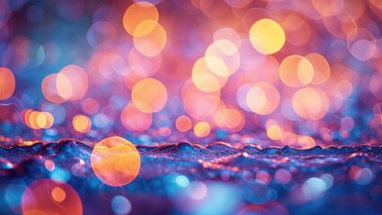 Poster - Colorful abstract bokeh background with shimmering lights and soft focus ideal for wallpaper or decorative use with space for text.