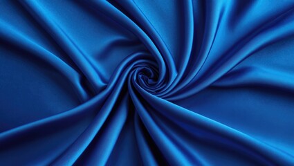 Aufkleber - Blue satin fabric texture twisted in circular motion with smooth surface and vibrant color.