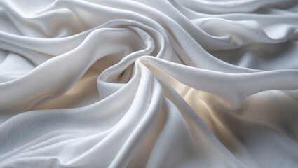 Poster - elegant soft focus of flowing white fabric creating a serene and luxurious background for design or 