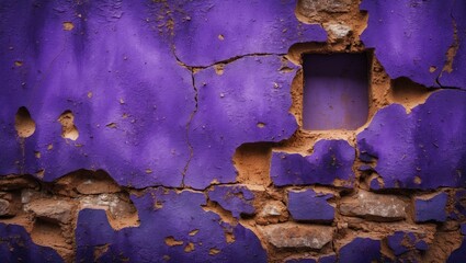 Poster - vibrant abstract violet wall texture showcasing cracks and rustic details for artistic and design ba