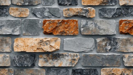 Poster - Natural quartzite stone bricks texture with grunge details for diverse design applications and architectural backgrounds.