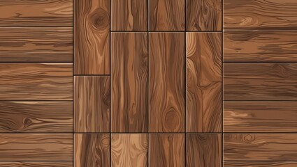 Aufkleber - Wooden floor texture with various shades of brown and natural patterns arranged in a grid layout for background or design use.