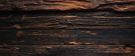Aufkleber - Dark weathered wooden planks with visible grain and texture suitable for background or surface design applications