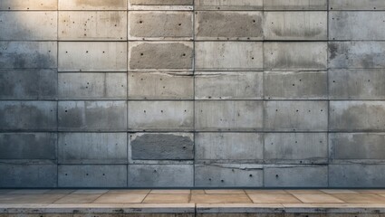 Poster - Concrete wall with varying textures and patterns in an industrial style with smooth surface and visible joints