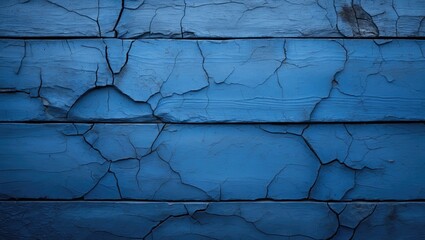 Aufkleber - Blue weathered wooden texture with cracks and peeling paint on surface for background or texture use.
